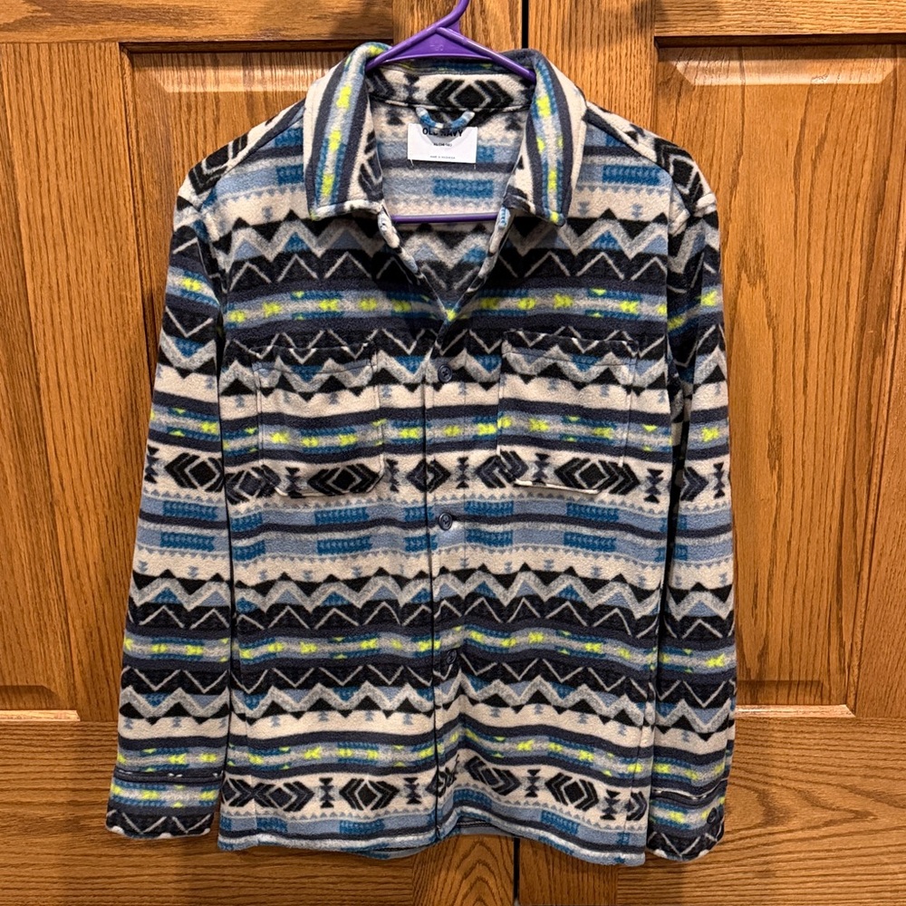 Old Navy Youth Aztec Fleece Shirt Jacket
